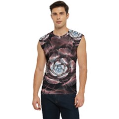 Flower Fractal Art Cool Petal Abstract Men s Raglan Cap Sleeve Tee by Semog4