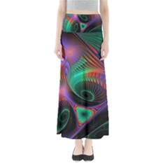 Circle Art 3d Artwork Graphics Vortex Colorful Digital Art Full Length Maxi Skirt by Semog4