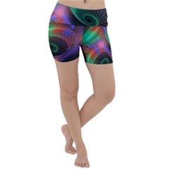 Circle Art 3d Artwork Graphics Vortex Colorful Digital Art Lightweight Velour Yoga Shorts by Semog4