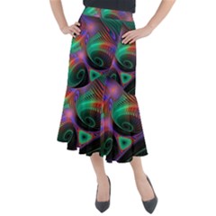 Circle Art 3d Artwork Graphics Vortex Colorful Digital Art Midi Mermaid Skirt by Semog4