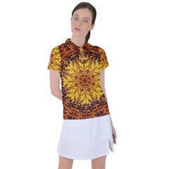 Abstract Gold Mandala Yellow Women s Polo Tee