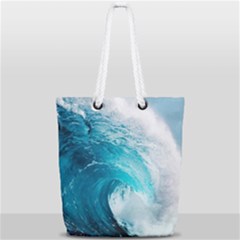 Tsunami Big Blue Wave Ocean Waves Water Full Print Rope Handle Tote (small) by Semog4