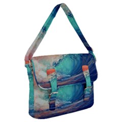 Artistic Wave Sea Buckle Messenger Bag