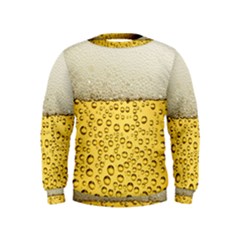 Texture Pattern Macro Glass Of Beer Foam White Yellow Art Kids  Sweatshirt