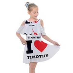 I Love Timothy Kids  Shoulder Cutout Chiffon Dress