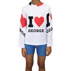 I Love George Kids  Long Sleeve Swimwear by ilovewhateva