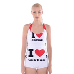 I Love George Boyleg Halter Swimsuit  by ilovewhateva