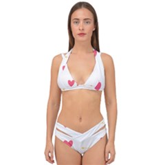 Hearts-36 Double Strap Halter Bikini Set by nateshop