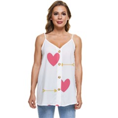 Hearts-36 Casual Spaghetti Strap Chiffon Top by nateshop