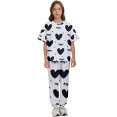 Hearts-57 Kids  Tee And Pants Sports Set by nateshop