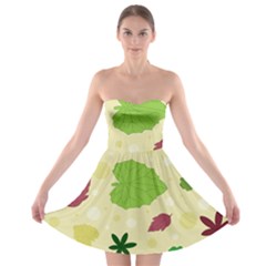 Leaves-140 Strapless Bra Top Dress