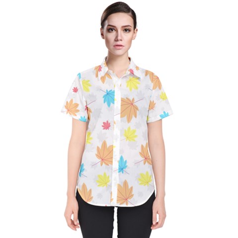 Leaves-141 Women s Short Sleeve Shirt by nateshop