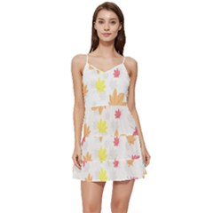 Leaves-141 Short Frill Dress