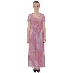 Pink-66 High Waist Short Sleeve Maxi Dress