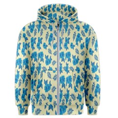 Rose-blue Men s Zipper Hoodie