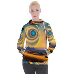 Ai Generated Surrealist Fantasy Dream Moon Space Women s Hooded Pullover by Jancukart