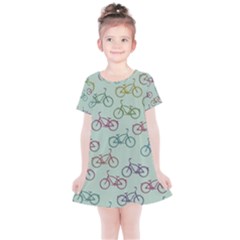 Bicycle Bikes Pattern Ride Wheel Cycle Icon Kids  Simple Cotton Dress by Jancukart