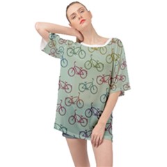 Bicycle Bikes Pattern Ride Wheel Cycle Icon Oversized Chiffon Top by Jancukart