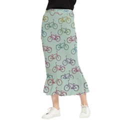 Bicycle Bikes Pattern Ride Wheel Cycle Icon Maxi Fishtail Chiffon Skirt by Jancukart