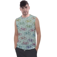 Bicycle Bikes Pattern Ride Wheel Cycle Icon Men s Regular Tank Top by Jancukart