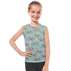 Bicycle Bikes Pattern Ride Wheel Cycle Icon Kids  Mesh Tank Top by Jancukart