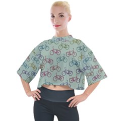 Bicycle Bikes Pattern Ride Wheel Cycle Icon Mock Neck Tee by Jancukart