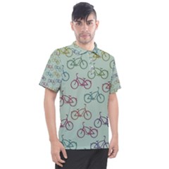 Bicycle Bikes Pattern Ride Wheel Cycle Icon Men s Polo Tee by Jancukart