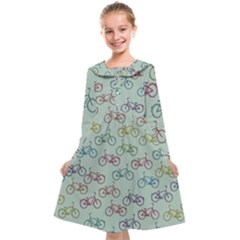 Bicycle Bikes Pattern Ride Wheel Cycle Icon Kids  Midi Sailor Dress by Jancukart