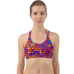 Geometric Pattern Colorful Fluorescent Background Back Web Sports Bra