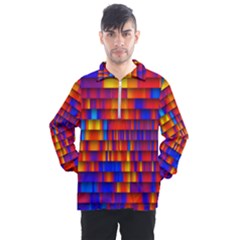 Geometric Pattern Colorful Fluorescent Background Men s Half Zip Pullover by Jancukart