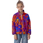 Geometric Pattern Colorful Fluorescent Background Kids  Half Zip Hoodie