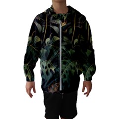 Tropical Leaves Leaf Foliage Monstera Nature Home Kids  Hooded Windbreaker by Jancukart