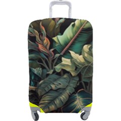 Tropical Leaf Leaves Foliage Monstera Nature Luggage Cover (large) by Jancukart