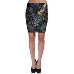 Tropical Leaves Foliage Monstera Nature Home Bodycon Skirt by Jancukart