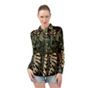 Tropical Leaves Foliage Monstera Nature Home Art Long Sleeve Chiffon Shirt View1