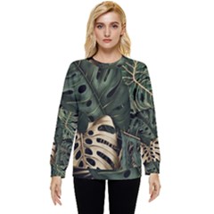 Tropical Leaves Foliage Monstera Nature Home Art Hidden Pocket Sweatshirt by Jancukart