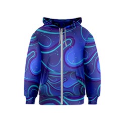 Spiral Shape Blue Abstract Kids  Zipper Hoodie