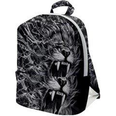 Lion Furious Abstract Desing Furious Zip Up Backpack by Jancukart