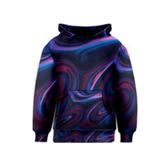 Purple Blue Swirl Abstract Kids  Pullover Hoodie by Jancukart