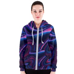 Purple Blue Swirl Abstract Women s Zipper Hoodie by Jancukart