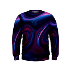 Purple Blue Swirl Abstract Kids  Sweatshirt by Jancukart