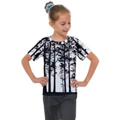Trees Forest Woods Woodland Trunk Kids  Mesh Piece Tee