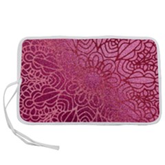 Pink Mandala Glitter Bohemian Girly Glitter Pen Storage Case (l) by Semog4