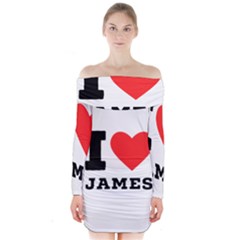 I Love James Long Sleeve Off Shoulder Dress by ilovewhateva