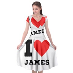 I Love James Cap Sleeve Wrap Front Dress by ilovewhateva