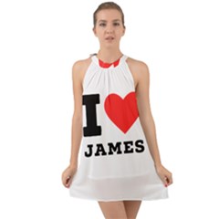 I Love James Halter Tie Back Chiffon Dress by ilovewhateva