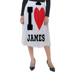 I Love James Classic Velour Midi Skirt  by ilovewhateva