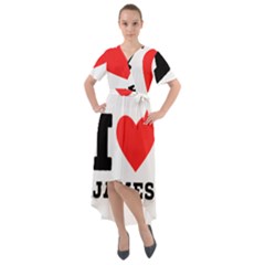 I Love James Front Wrap High Low Dress by ilovewhateva