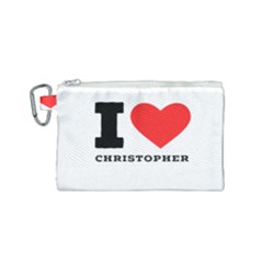 I Love Christopher  Canvas Cosmetic Bag (small) by ilovewhateva