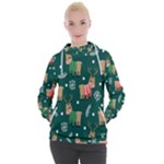 Cute Christmas Pattern Doodle Women s Hooded Pullover